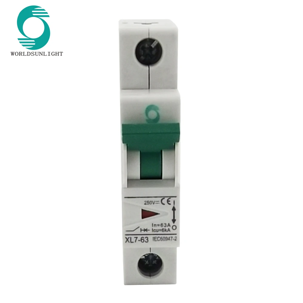 12 шт. в партии CE XL7 63 6A 10A 16A 20A 25A 32A 40A 50A 63A 1 полюс 250В DC Мини автоматический