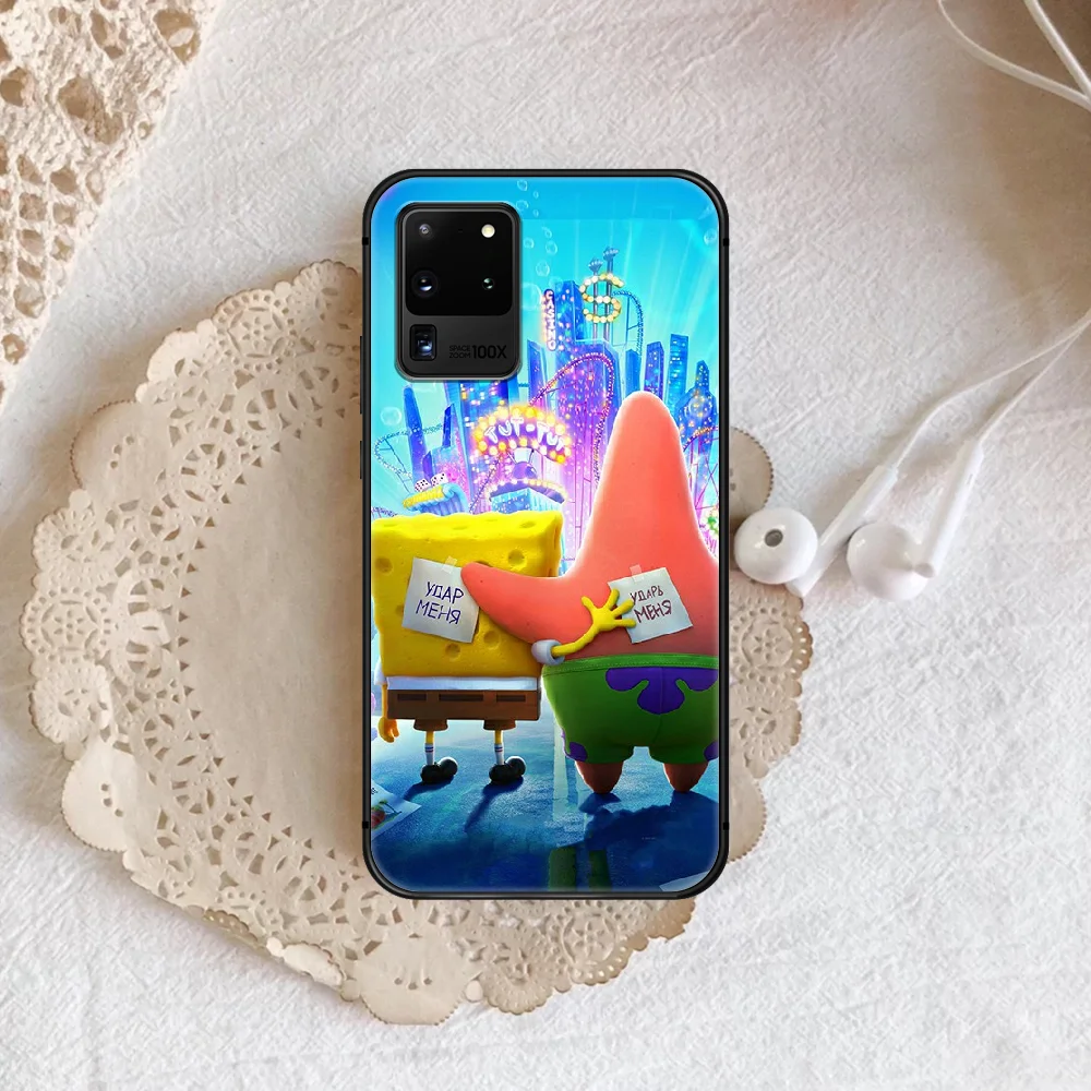 

SpongeBobes lovely Cartoons Phone Case Cover Hull For Samsung Galaxy S 7 8 9 10 e 20 FE uitra plus Note 9 10 20 black Coque