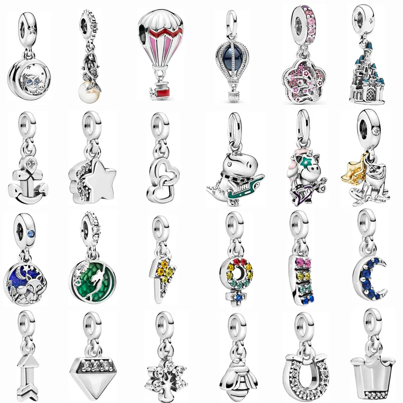 

Fit Original Pandora Charm Bracelet Silver Color Beads Balloon Crown Stars Moon Heart European Charms Pendant DIY Women Jewelry