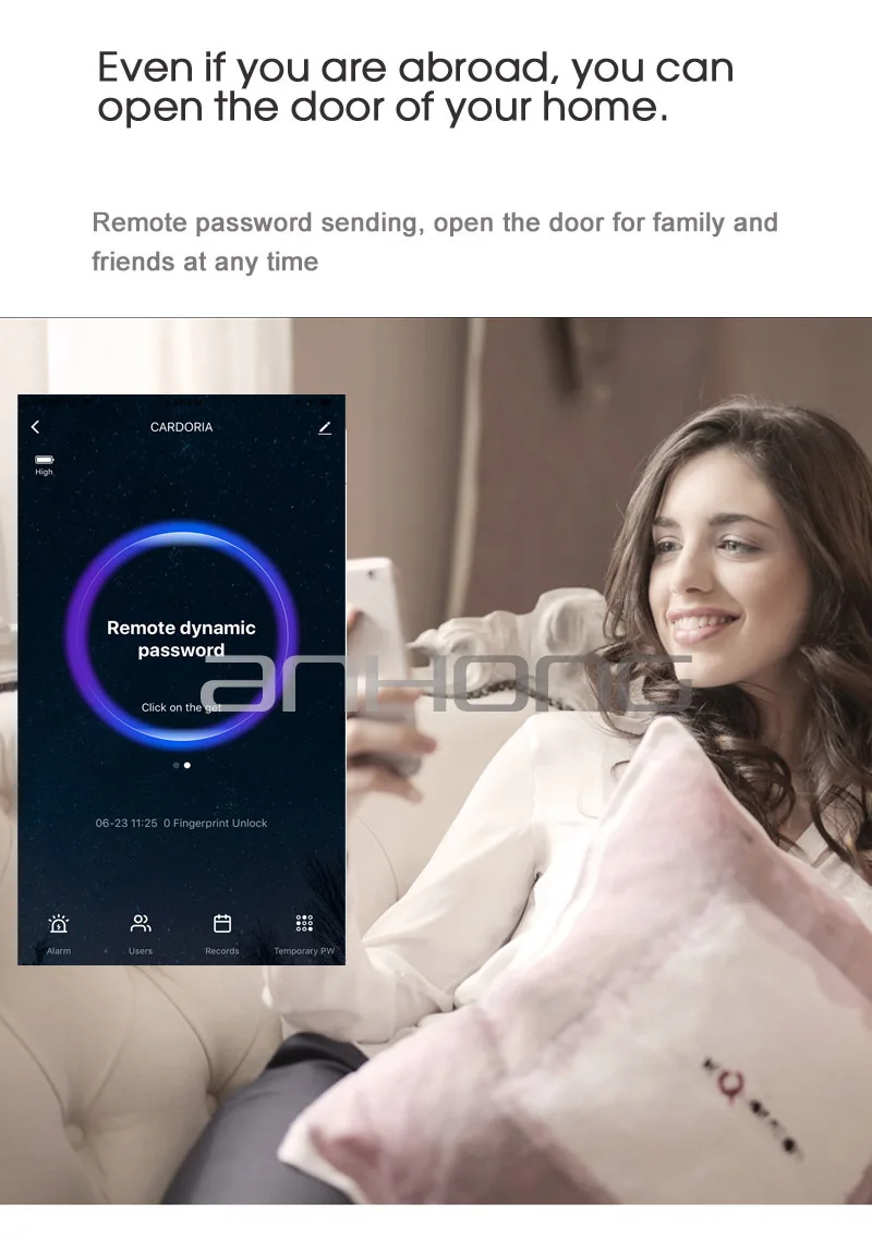 WiFi смарт дверной замок с отпечатком пальца беспроводной пульт дистанционного