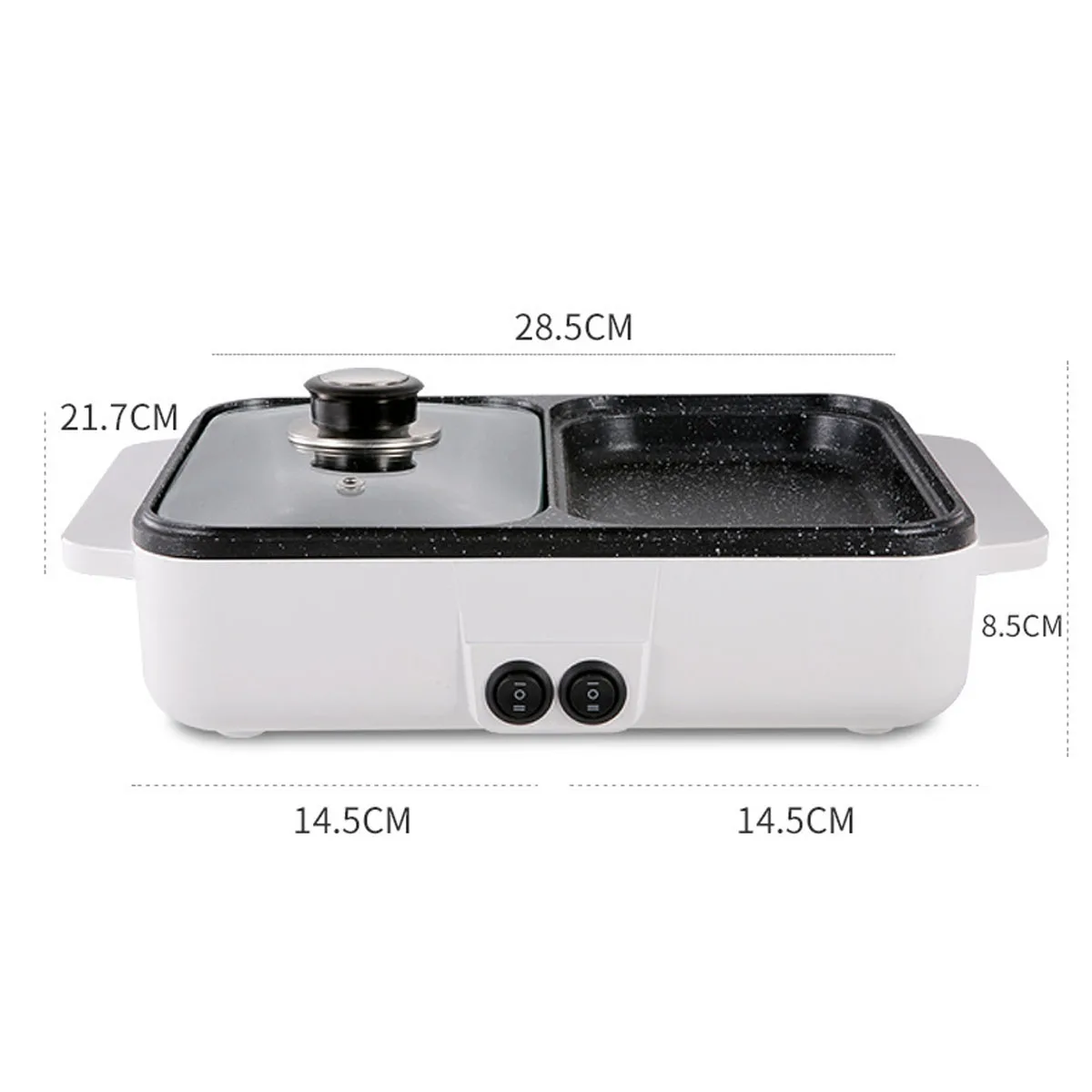 

1200W 220V 2 in 1Mini Electric Cooking Pot Machine Multi Cooker Barbecue Pan Hot Pot Portable Non-Stick BBQ Heating Pan