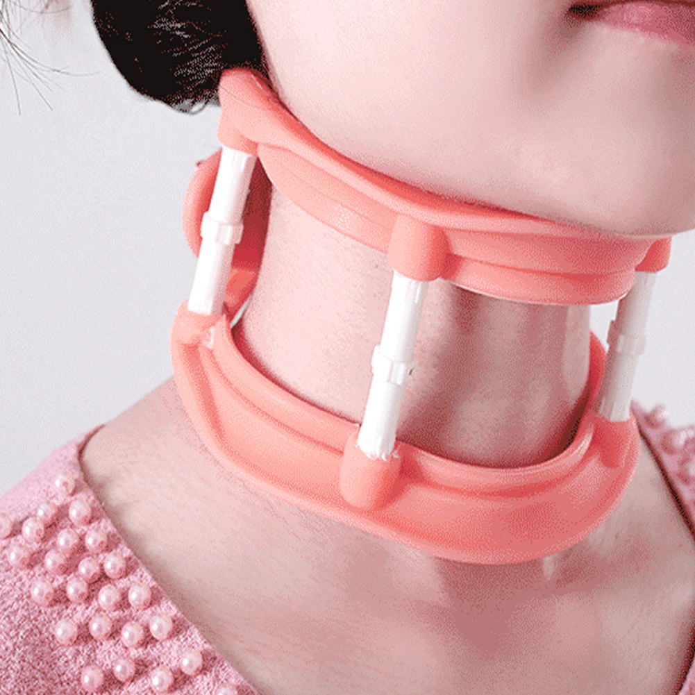 

Adjustable silicone neck collar framework elongation neck traction Massager vertebrae support massage to relax Neck Support