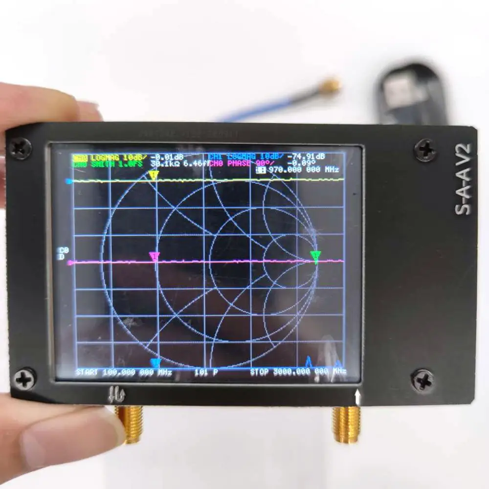 Векторный анализатор сети NanoVNA V2 3G HF VHF UHF S A 2 антенна Коротковолновая черная| |