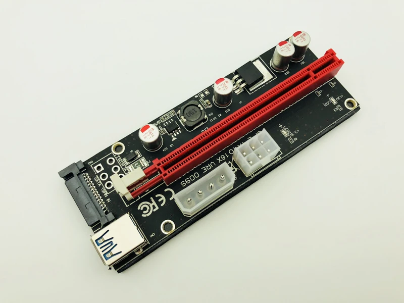 Новый 009S Molex 4Pin SATA 6PIN PCIE PCI E Express Riser Card адаптер 1X к 16X USB3.0 удлинитель для Майнинг