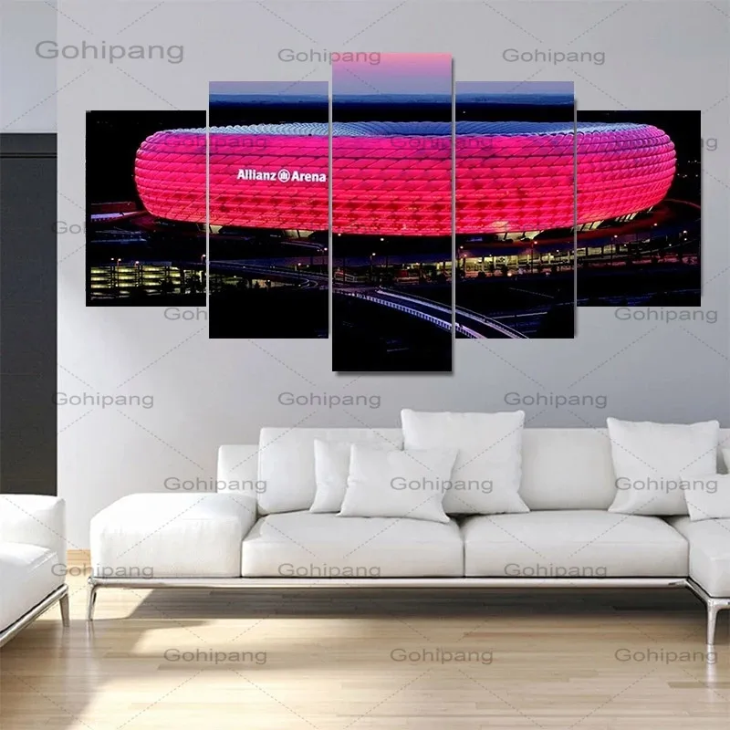 

5Pcs Bayern Munich Allianz Arena Wall Art Pictures Posters HD Canvas Decoration Living Room Accessories Home Decor Paintings