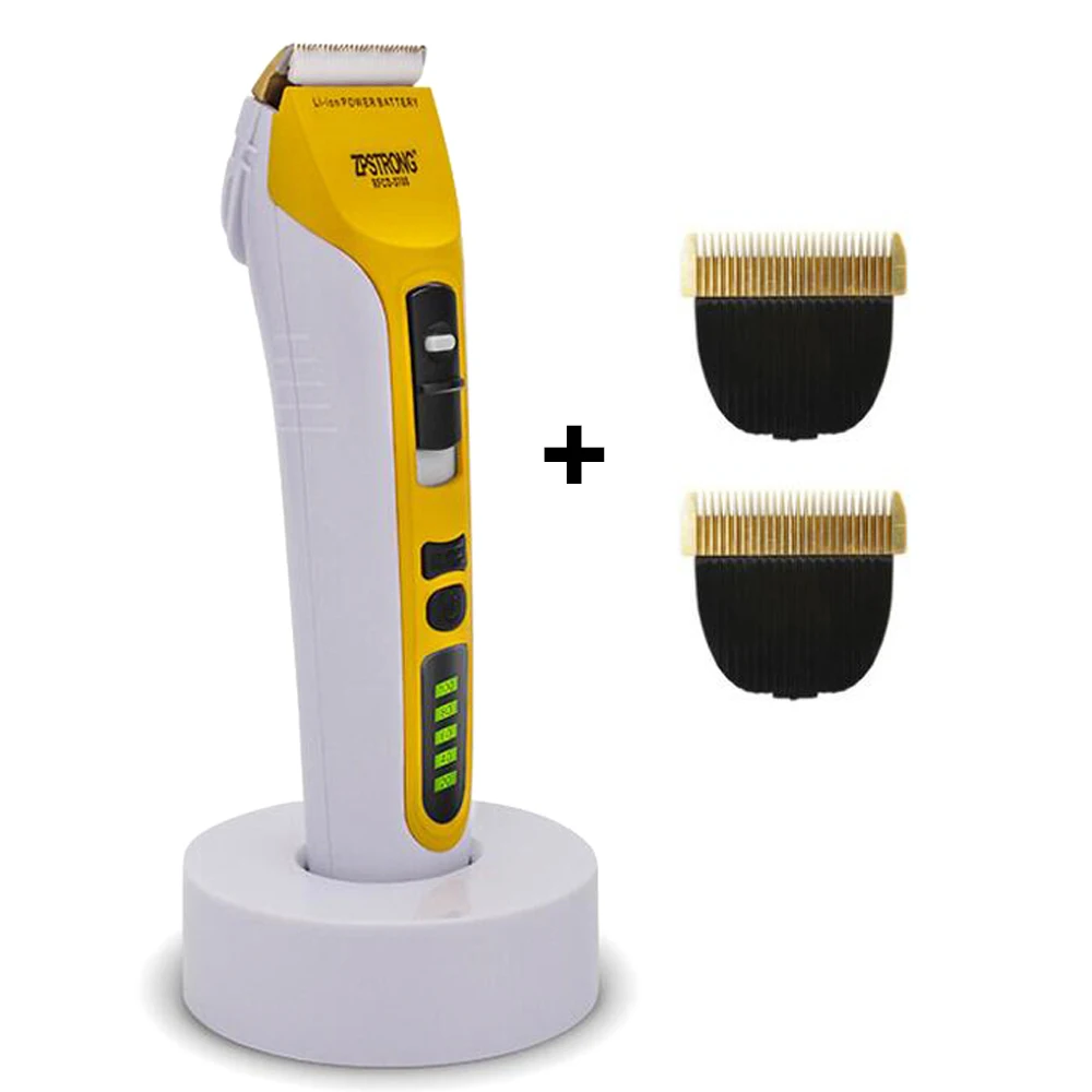 White Add 2pcs Blade 25 Вт профессиональный электрический триммер для волос, перезаряжаемая машинка для стрижки волос, триммер для бороды, бритва для взрослых мужчин, светодиодный дисплей 220 В/110 В - Цвет: White Add 2pcs Blade