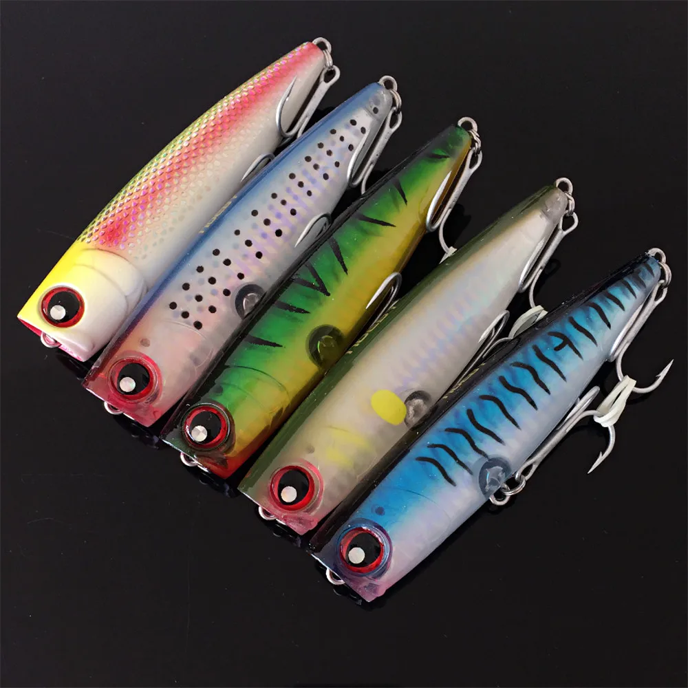

Noeby 5pcs Popper Fishing Lures 105mm 24g Sea Fishing Hard Bait Available TopWater ABS Plastic for fishing