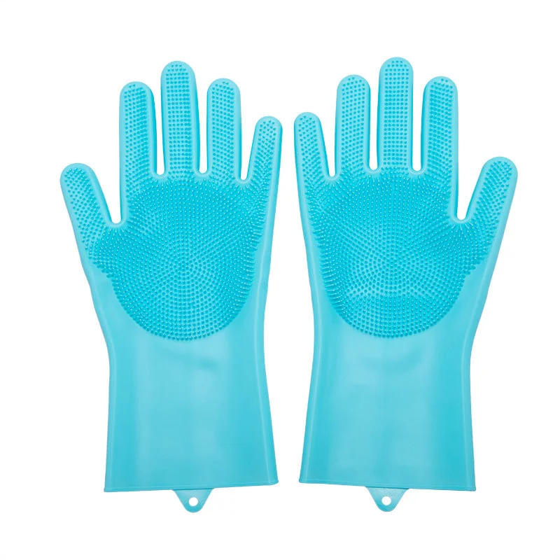 

1Pair Dishwashing Cleaning Gloves Magic Silicone Rubber Dish Washing Glove for Household Scrubber Kitchen Clean Tool Scrub