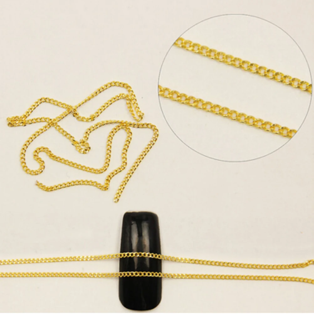 1 м блестящая цепочка для нейл арта наклейки металлическая украшения|Стразы и