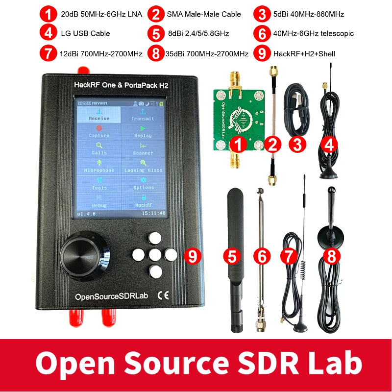 

Прошивка Portapack H2 Mayhem Flashed + HackRF One от 1 МГц до 6 ГГц SDR + аккумулятор 2500 мАч + 0,1 ppmTCXO