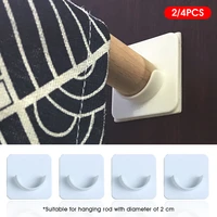 24pcs home shower curtain rod holder adhesive shower rod wall mount holder for bathroom wall fits rod up to diameter 2cm