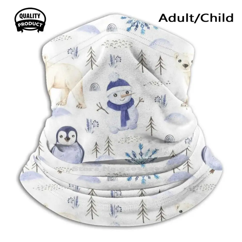 Frosty Рождественский полярный медведь And Пингвин зимний рисунок для езды на