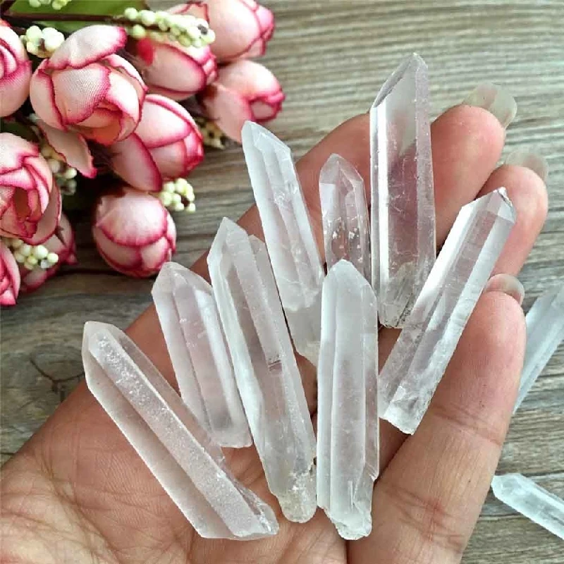 3 шт. прозрачный натуральный кристалл кварца кластер DIY Кристалл точка окончен