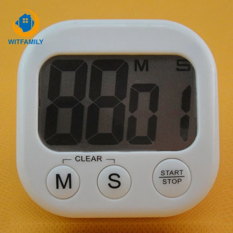 Домашний мини будильник с таймером электронный большим экраном для кухни