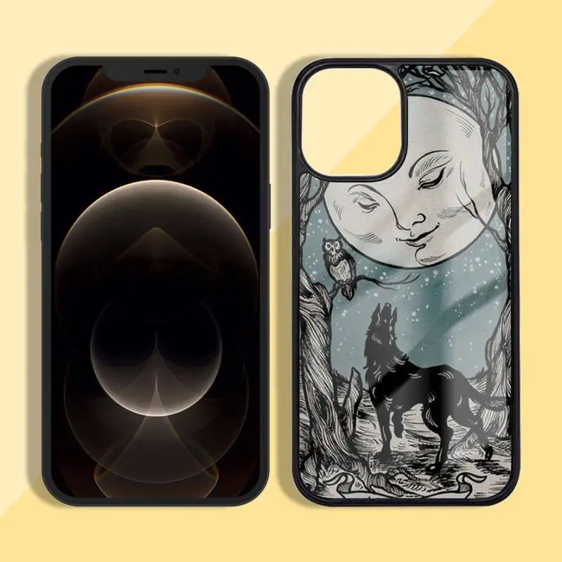 

Witches moon Tarot totem Phone Case Silicone TPU+PC For iPhone11 12 mini Pro MAX 7 8 Plus X XR XS Samsung S20 10 9 8 Plus ultra