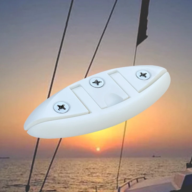 

Nylon Sailboats Flip Up Folding Pull Up Foldable Boat Cleats Folding Deck Mooring Cleat Boat Accessories Parts-5Inch