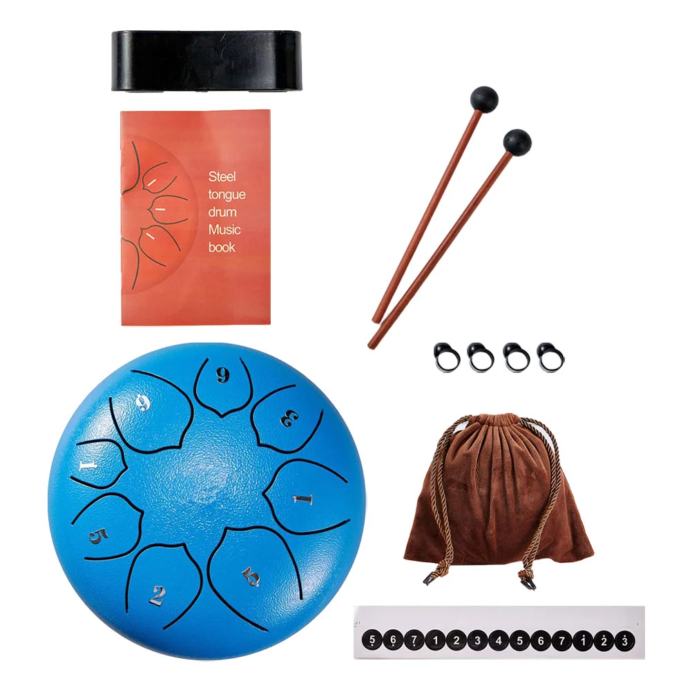 

1 Set 6-inch Ethereal Drums Exquisite 8-tone Drum Creative Tongue Drum (Blue)