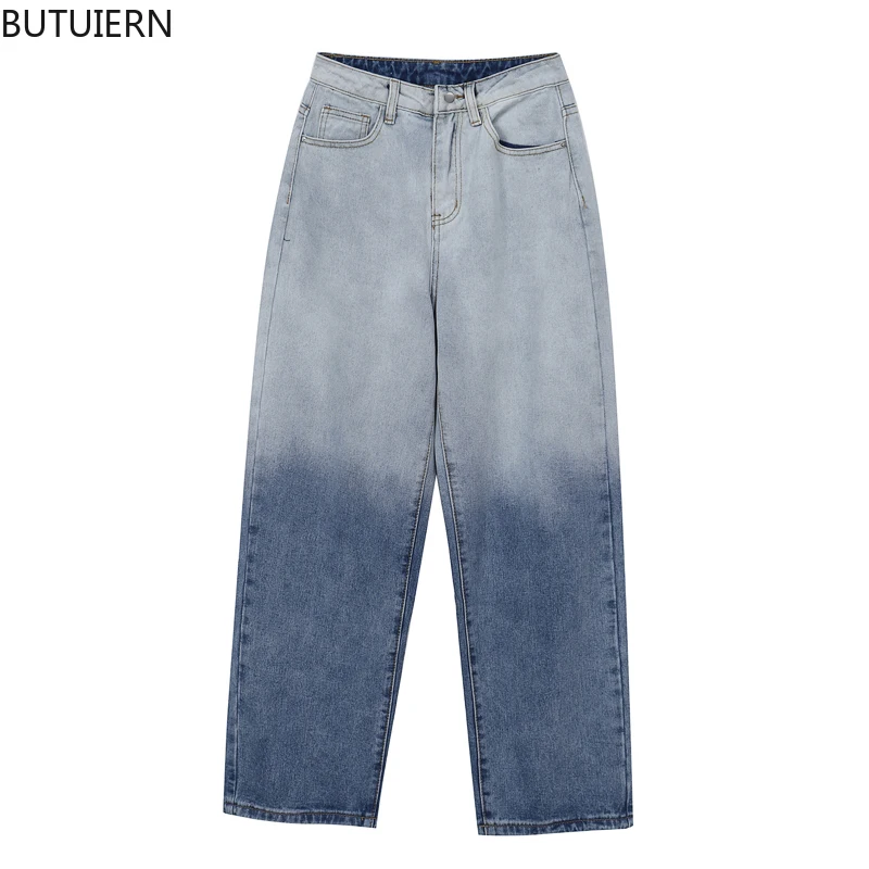 

Wide Leg Jeans Gradient Color Denim Pants Women Y2K Fashion StreetwearTrousers 2021 Summer New Harajuku Casual Straight Buttoms