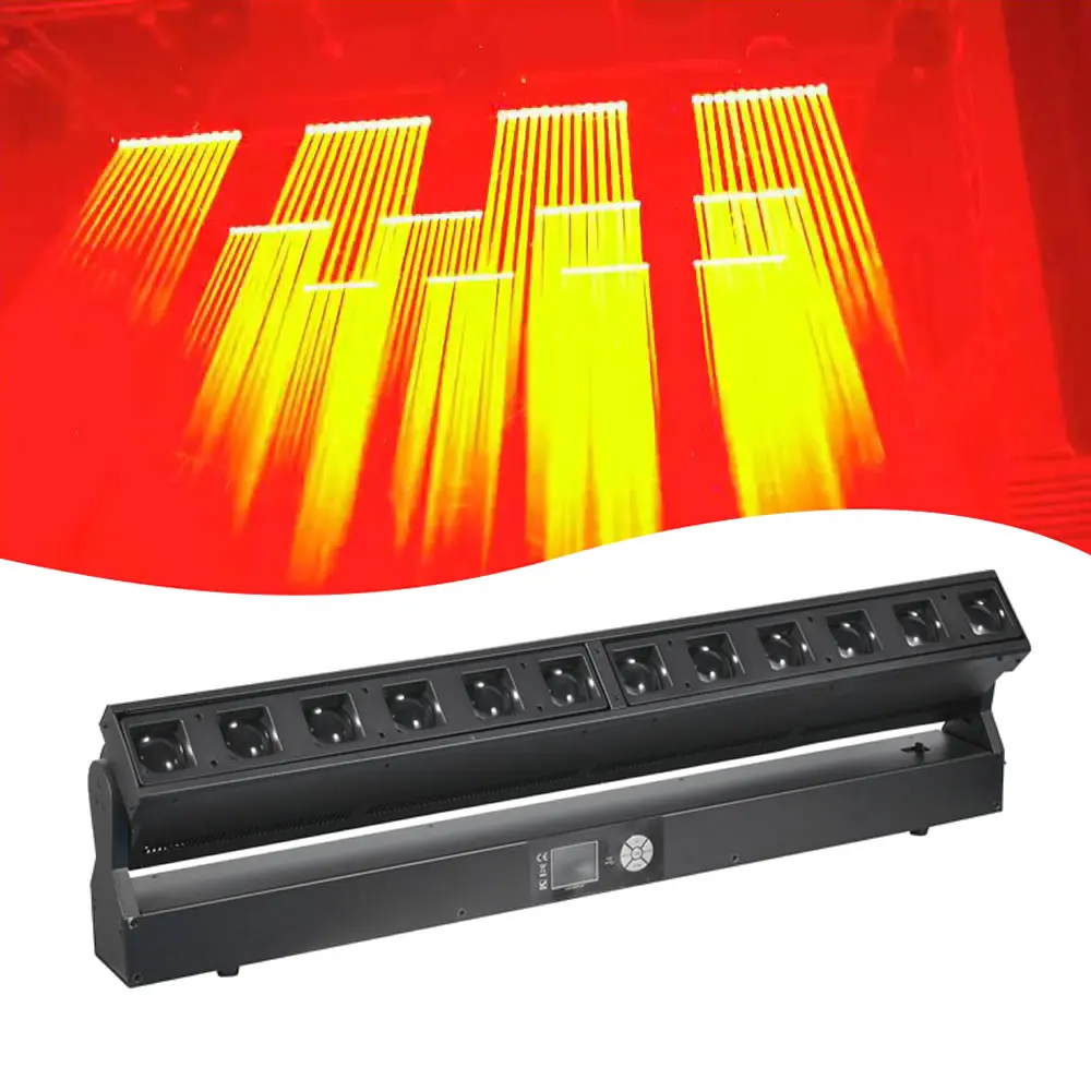 

Lines Laser 12x40W Perfect Zoom 4in1 RGBW Bar Zoom Beam Moving Head Light Color Mixed LED for Stage Disco Party Nightclub