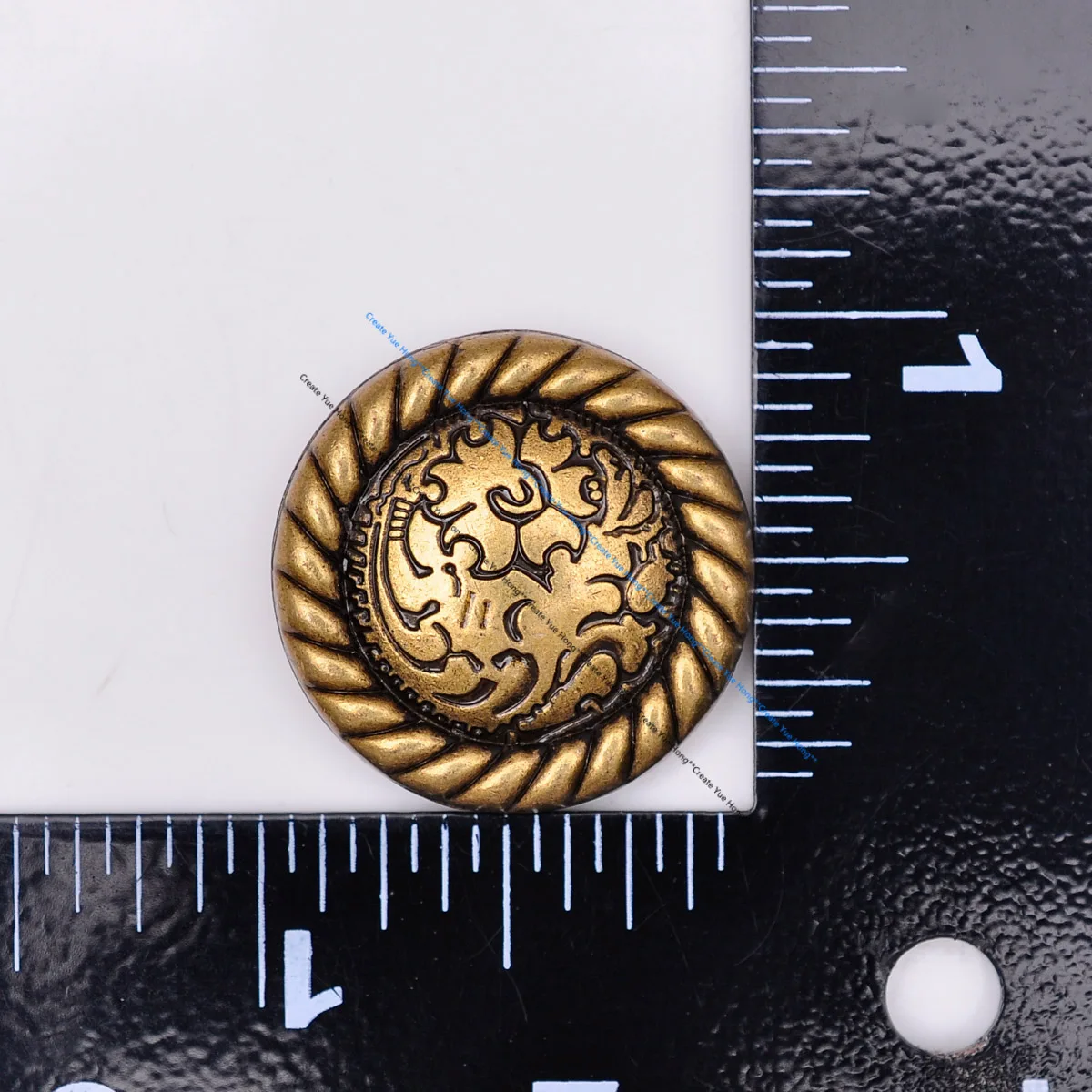 

10PCS 1" Antique Brass Plated Flower Engraved BIG Rope Side DIY Leathercraft Hardware Saddle Concho Decor Screwback