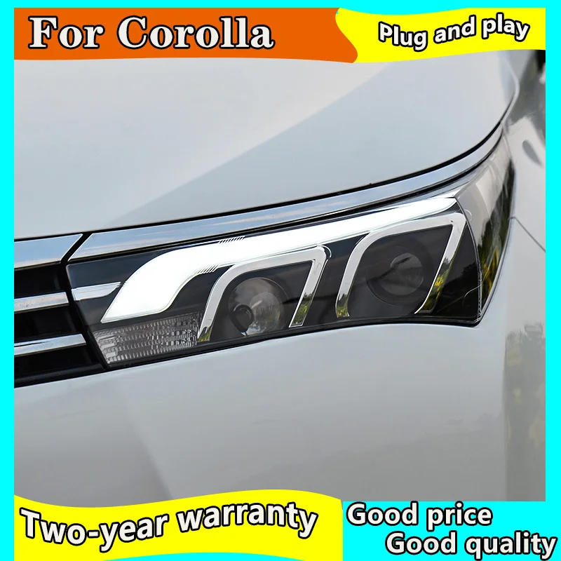 Автостайлинг фары для Toyota corolla 2014 -2017 светодиодный ные Bi-Xenon DRL crolla в сборе |
