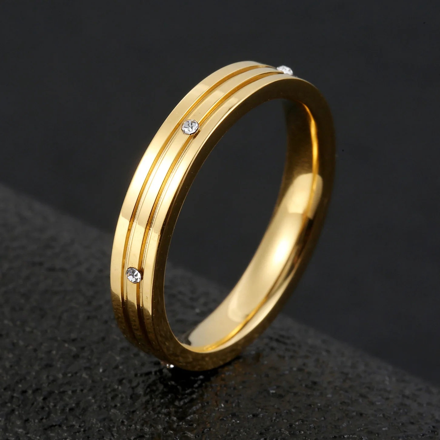 Высокое качество 4 мм оптовая продажа простое кольцо модное Золотое для мужчин и