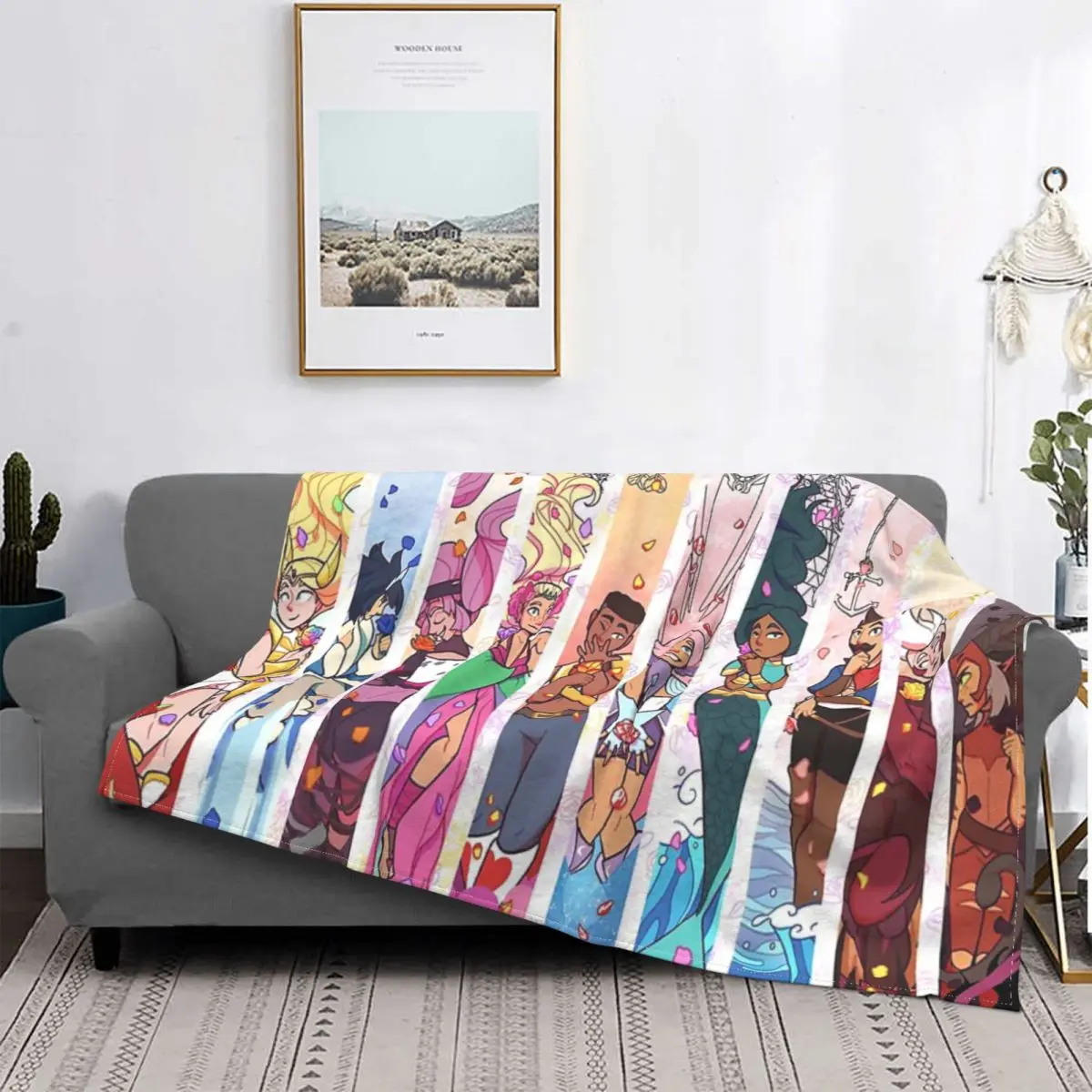 

Manta con capucha a cuadros para cama, colcha con estampado de princesas Alliance, manta de Anime, colchas de verano