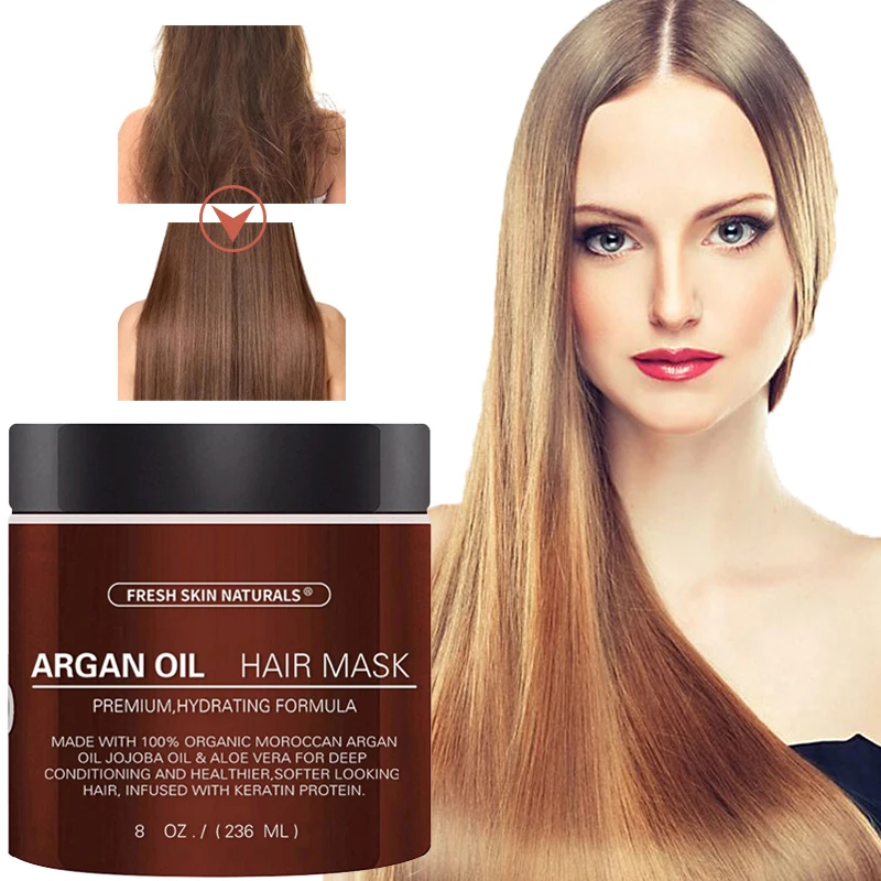 

Argan Oil Hair Mask Conditioner 236ml Scalp Care Repair Nourishment Prevent Split Ends Restore Supple Oil Control Hair Care