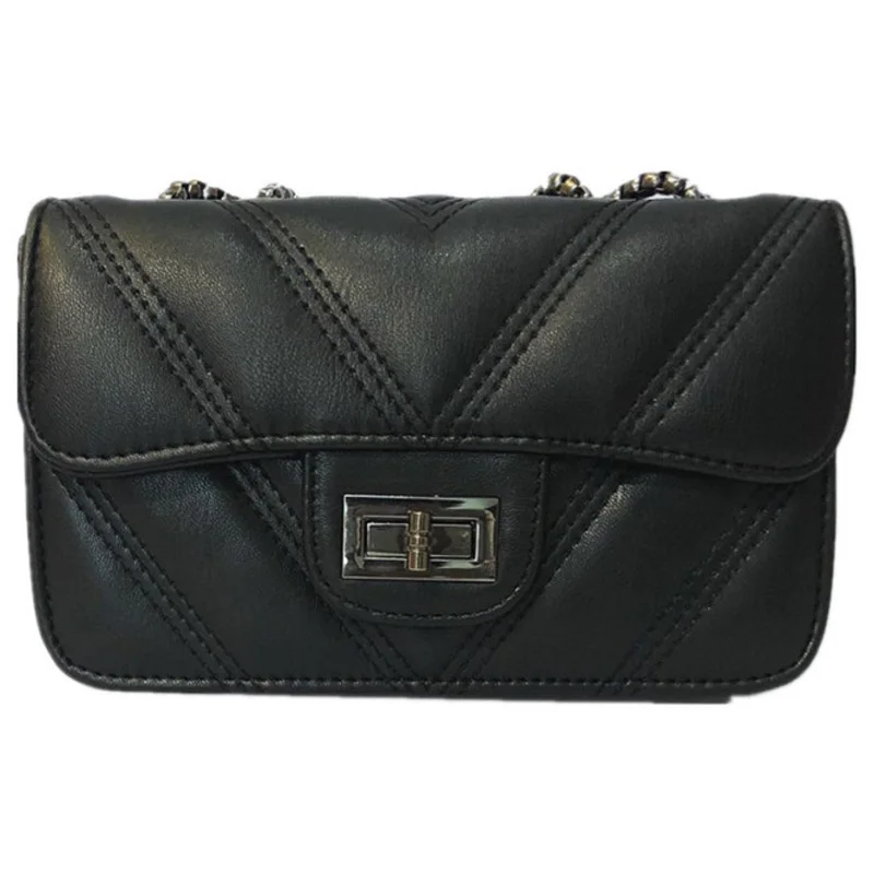 

Маленькие Наплечные Сумки из искусственной кожи для девочек, черная дамская сумочка с цепочками, дизайнерская белая миниатюрная сумка чере...