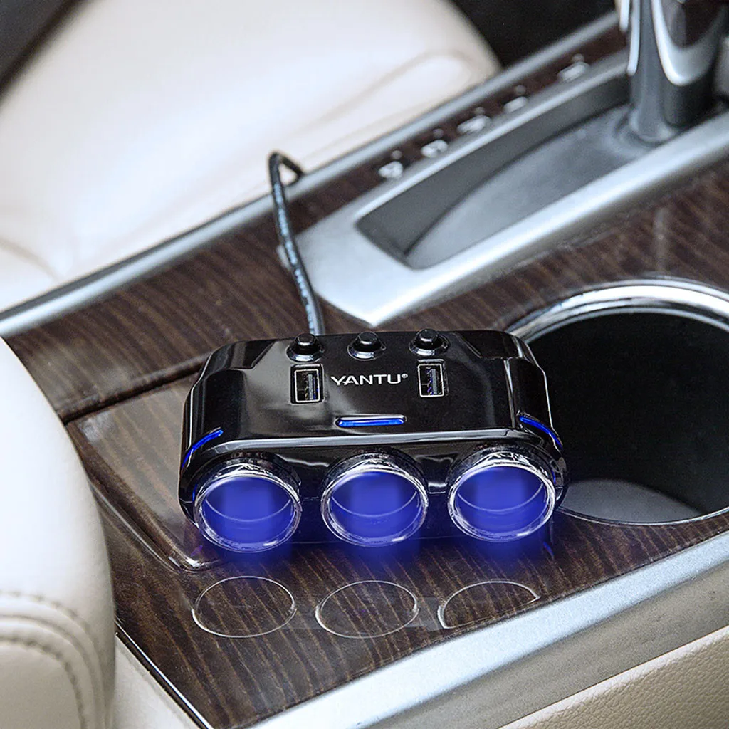 Мульти 3 Way 12V Multi Socket разветвитель автомобильного прикуривателя USB DC зарядное