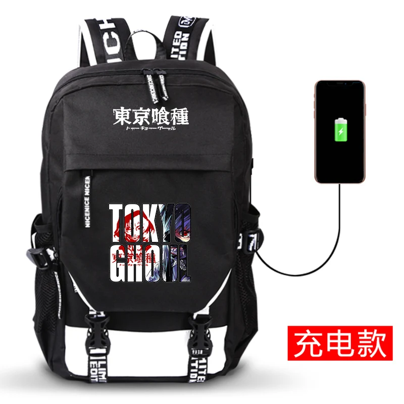 Kaneki Ken Токийский Гуль USB порт сумка для ноутбука школьная через плечо рюкзак ранец