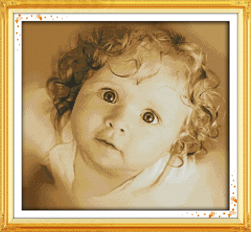 Красивая одежда для маленьких девочек перекресная строчка Печатный холст DMC