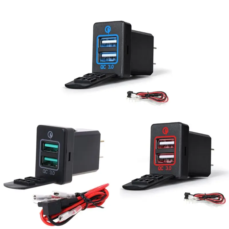 Новинка 2021 автомобильное зарядное устройство Quick Charge 3 0 с двумя USB-портами для TOYOTA