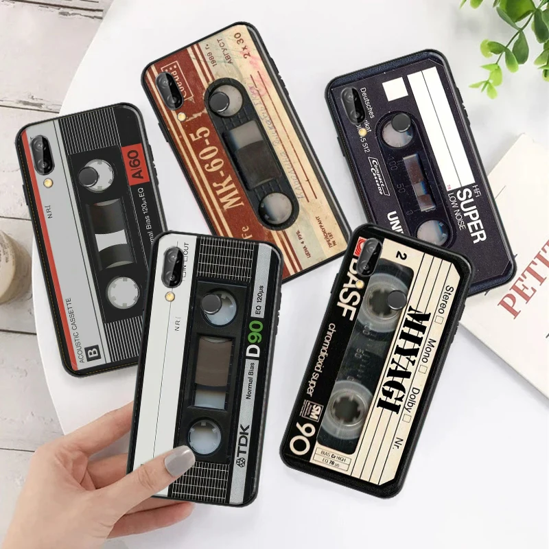 

Vintage Cassette Tape Retro Style Phone Case For Huawei P Smart Z 2019 2021 P20 P20 Lite P30 P40 P40 Lite Pro Carcasa Back Cover