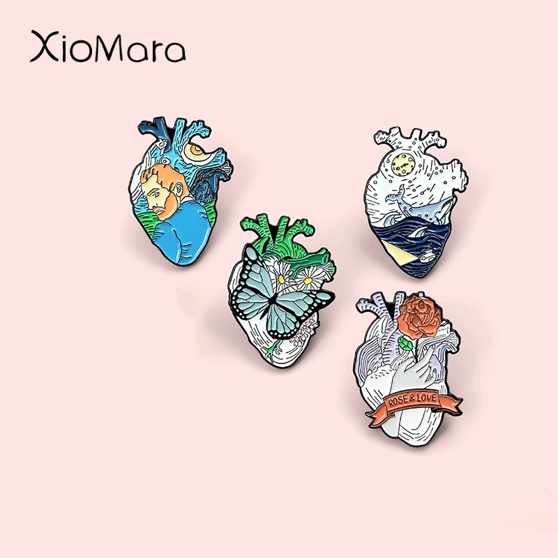 Эмалированная шпилька с человеческим сердцем феминистская фургога космическая