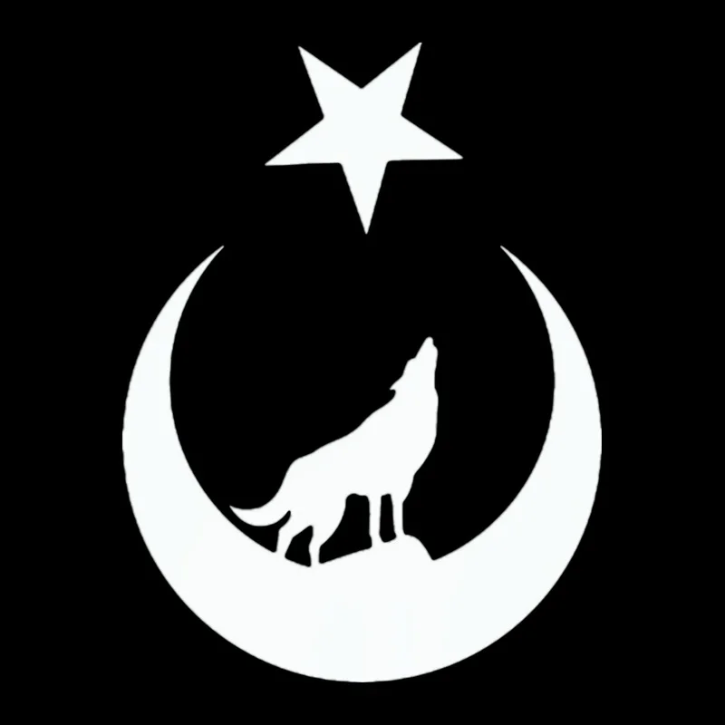 

17 X13cm Wolf and Moon Star Car Sticker PVC