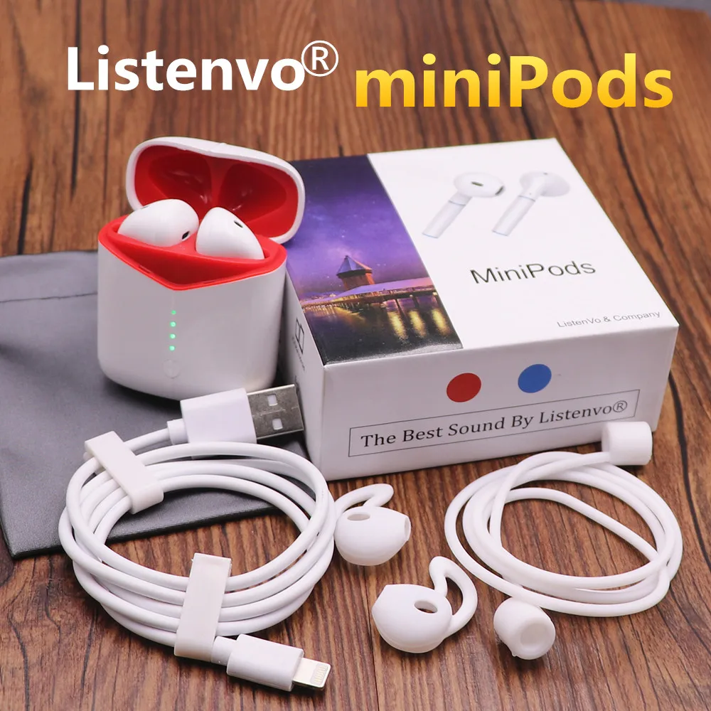 Беспроводные bluetooth наушники Listenvo miniPods 8D супер звук Flypods 5 0 гарнитуры pk i10000 TWS i9000