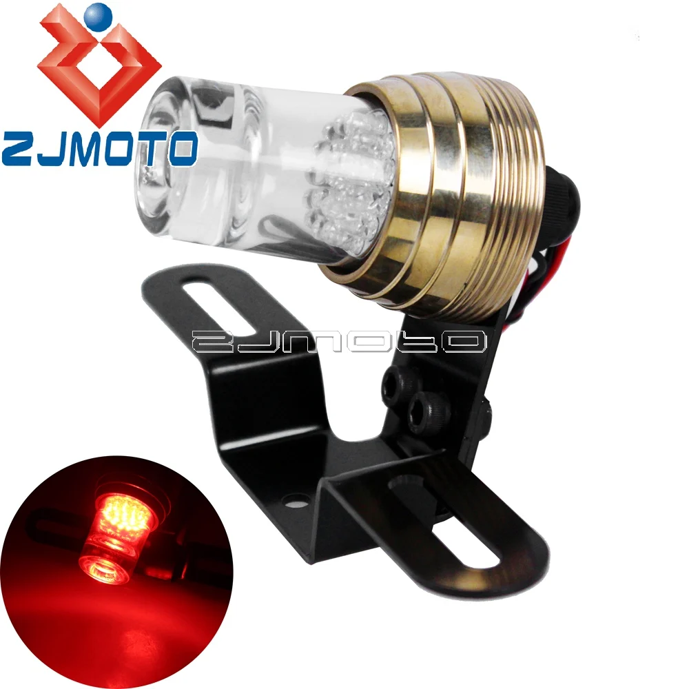 

Красный задний фонарь для мотоцикла, светодиодный задний фонарь, задний фонарь, стоп-сигнал из латуни для Harley, Honda, Yamaha, Cruiser, Cafe Racer на заказ