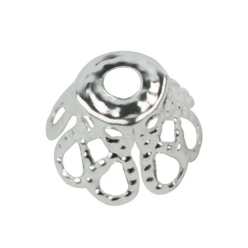 

HOT SALE 100PCS 7mm Bead Caps Flower Bead Caps Findings Filigree Flower Cup Shape For DIY Jewelry Making