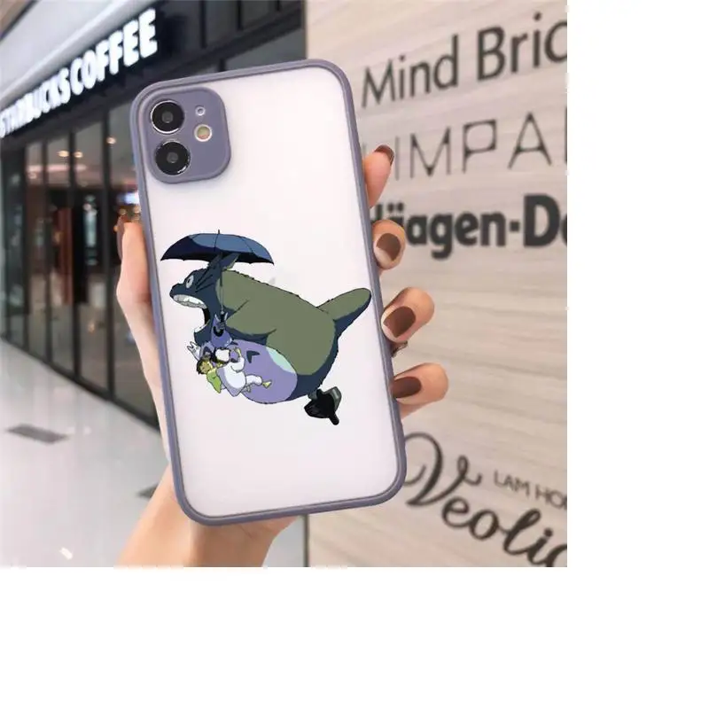 

Japan anime Totoro Spirited Away Phone Cases matte transparent For iphone 7 8 11 12 plus mini x xs xr pro max cover
