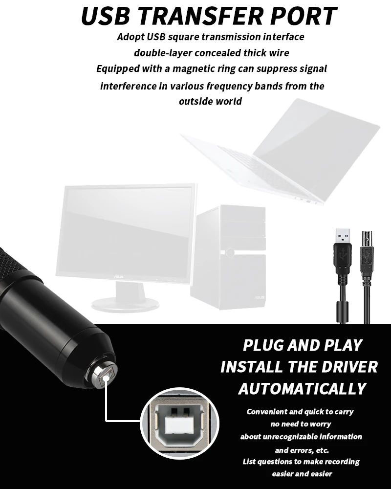 USB-микрофон BM800 для компьютерных игр Запись песен веб-трансляция запись звука