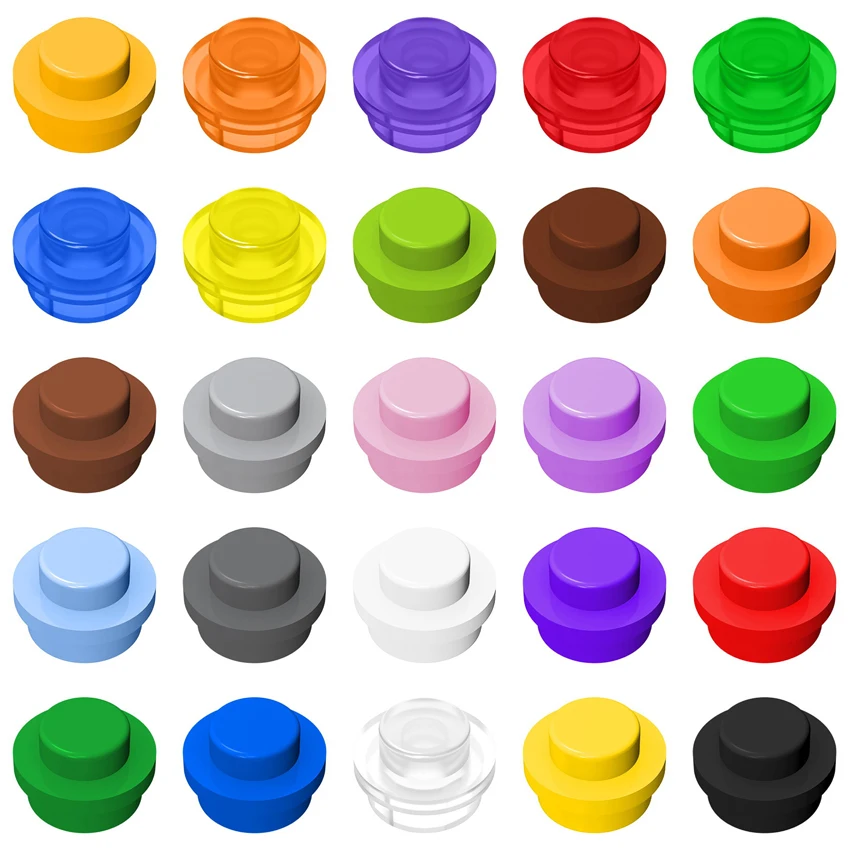 Little Builder 4073 MOC Thin Figures Bricks Round 1x1 Dots 20pcs Building Blocks DIY Pixel Painting Materials Toys for Children | Игрушки и