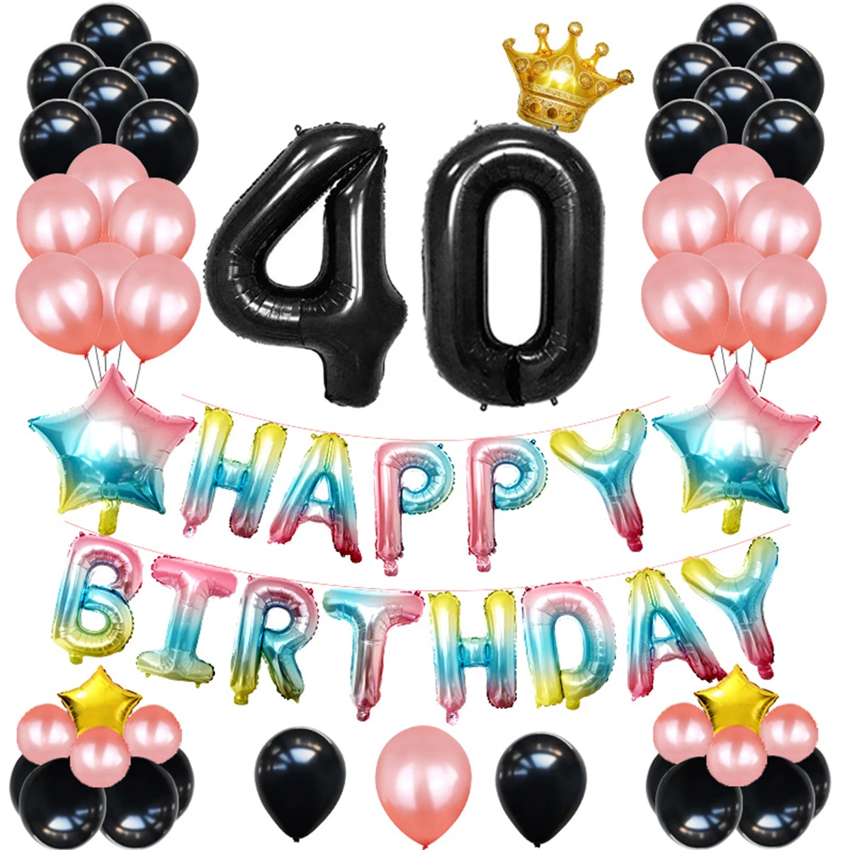 

Birthday Party Balloons Kit Aluminum Foil & Latex Balloons for Party Supplies Birthday Party Decor