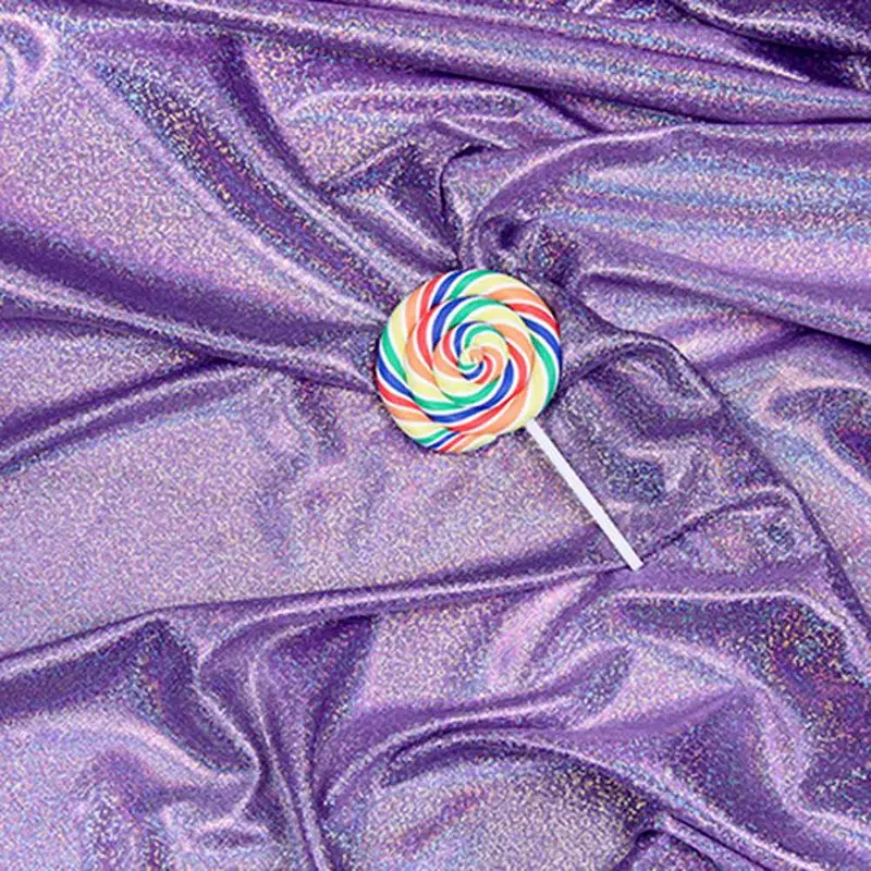 

Fluorescent Fabric 70*100cm Laser Stretch Knit Colorful Shiny Fabric Stage Wedding Decor Tissue For Sewing Doll