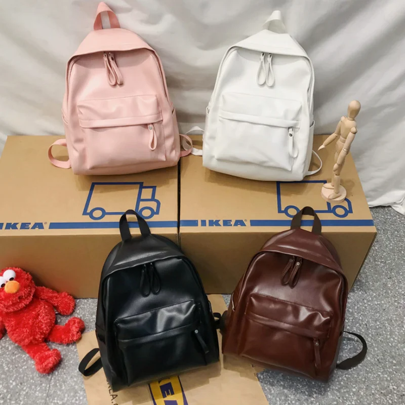 

Fashionable Spring And Autumn High-texture Solid Color Adjustable Shoulder Strap Small Capacity Soft Quality Backpack