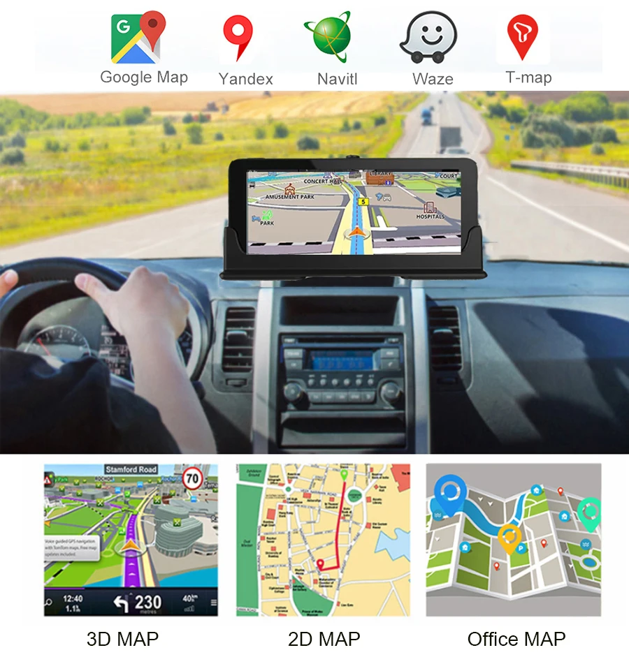 Anfilite видеорегистратор с камерой заднего вида Автомобильный 3 в 1 Радар GPS Full HD 1080P