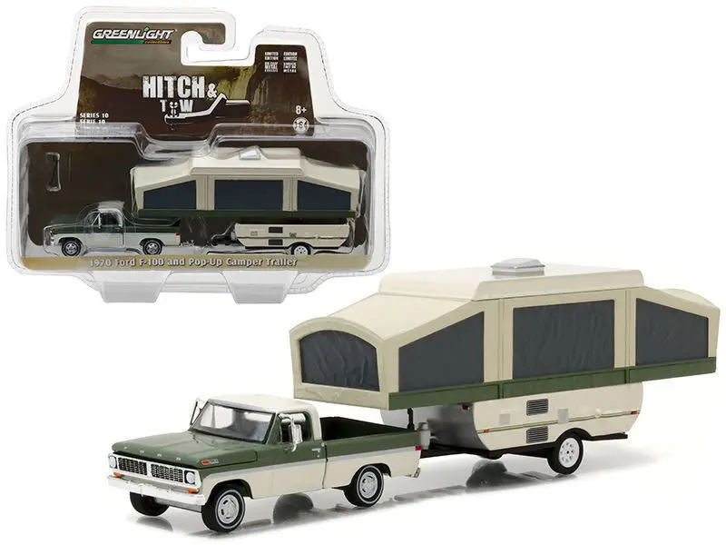 GL 1:64 1970 Ford F 100 с всплывающим Camper сплав модель автомобиля литье под давлением
