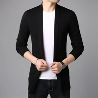 mens 2021 sweater new fashion brand cardigan long slim for fit jumpers knitred overcoat autumn korean style casual men clothes