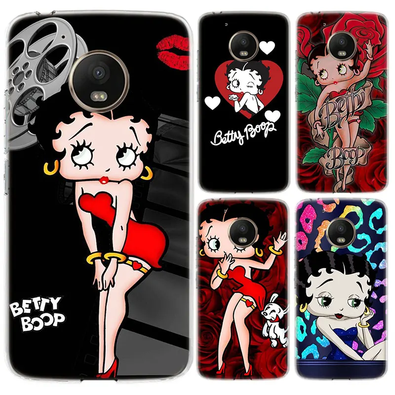

Cute Cartoon Girl Betty Doll Case For Motorola Moto G9 G8 G7 + Power G6 G5S Plus Soft TPU Transparent Silicone Cover Coque Bags