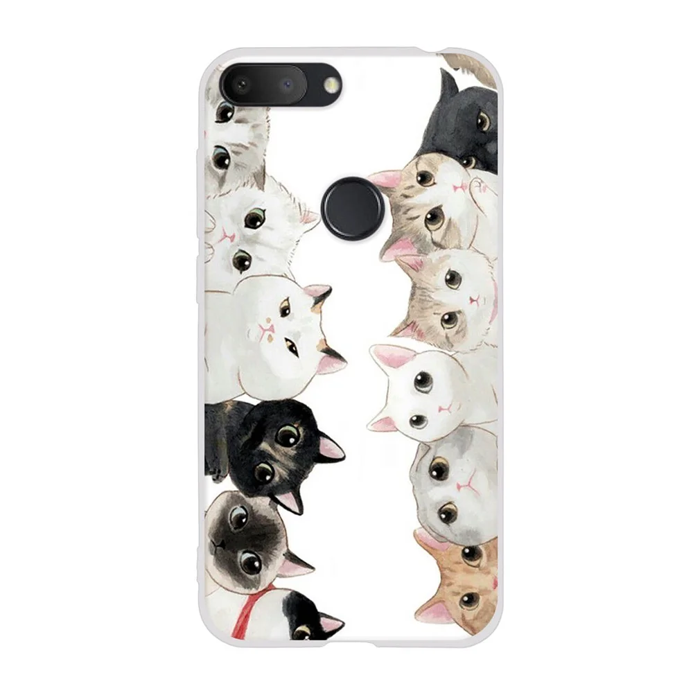 Soft TPU Case For Alcatel 1S 2019 5.5-inch Fashionable Cute Cats Pattern Silicone Cover Colorful Painted Bag for | Мобильные
